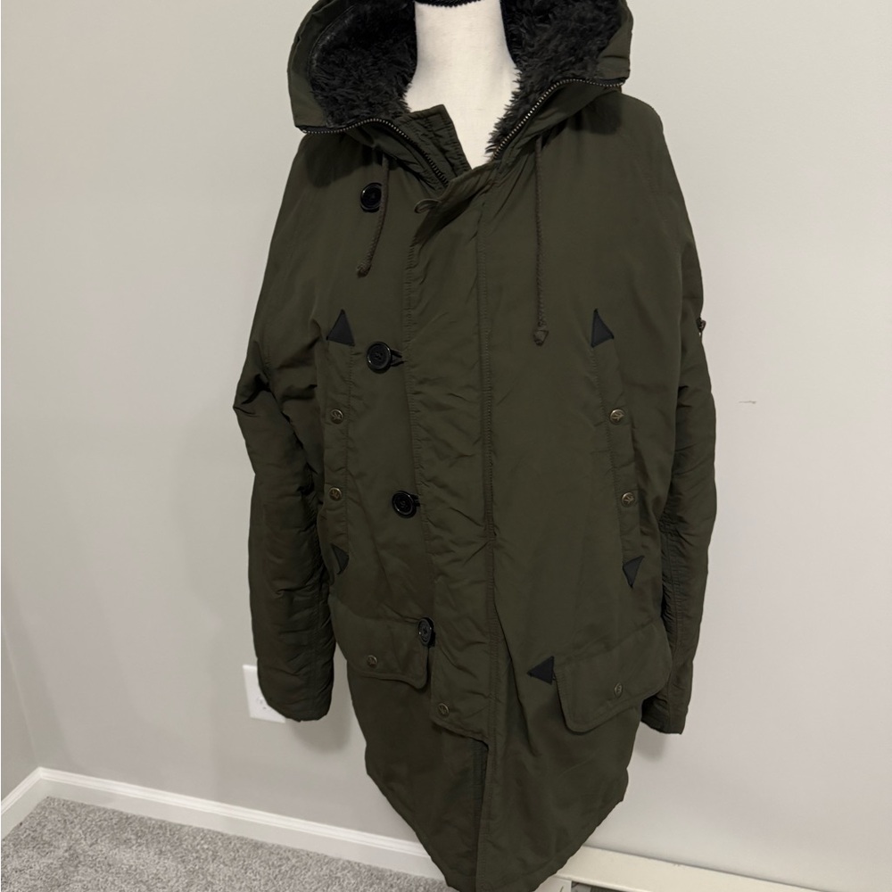 I. Spiewak &Sons Men's Olive Green Hooded Parka size Large